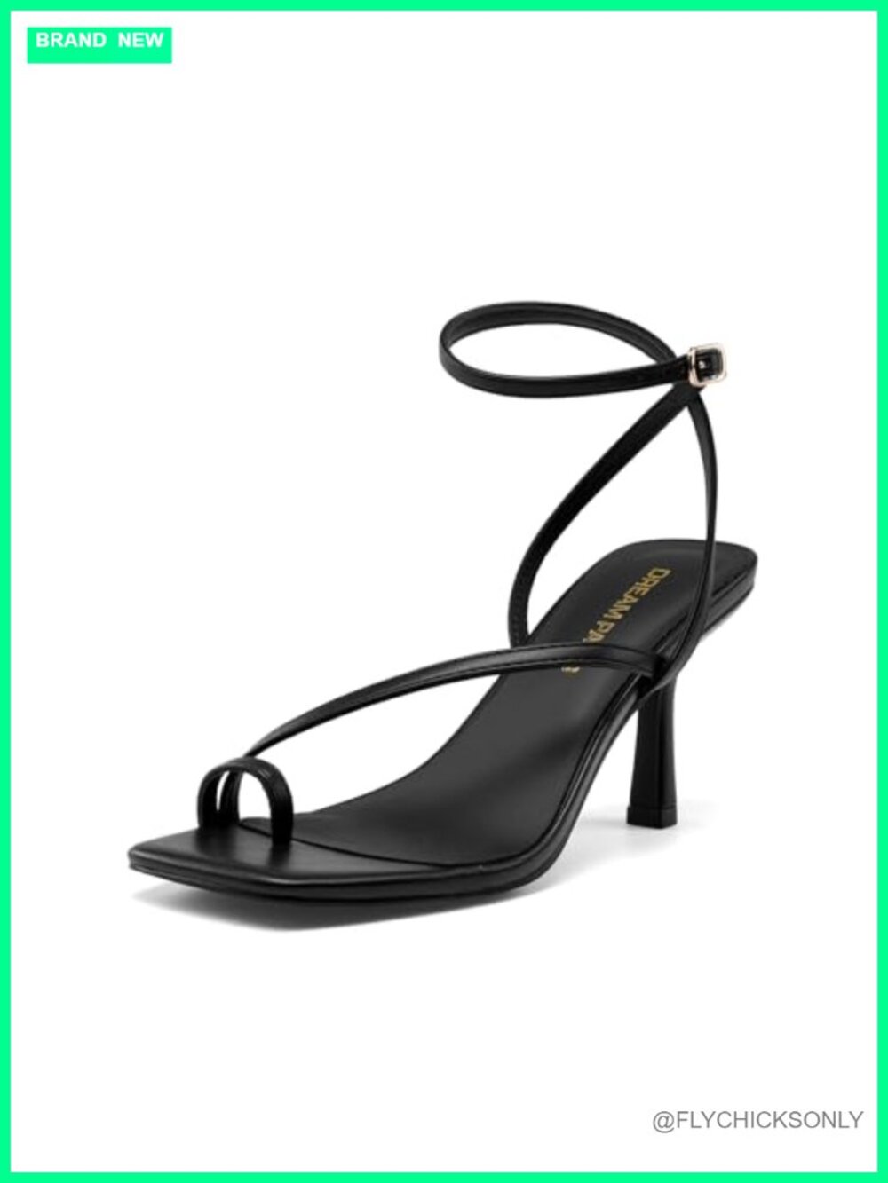 Women's Kitten Low Heel Sandals Square Toe Thong Ankle Strap Buckle